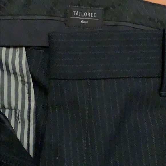 NWOT men’s gap tailored pin strip black pants - Picture 2 of 5